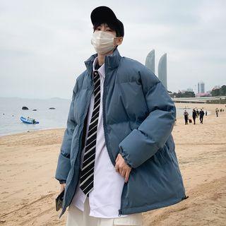Turtleneck Plain Zip Oversize Padded Jacket
