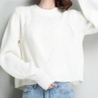 Plain Slit-back Sweater