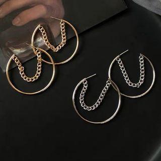 Chained Open Hoop Ear Stud