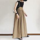 Maxi A-line Overall Dress Khaki - One Size