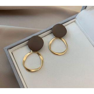 925 Sterling Silver Dangle Earring 1 Pair - Coffee - One Size