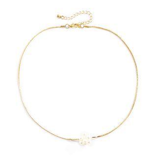 Faux Pearl Pendent Necklace 3876 - Gold - One Size