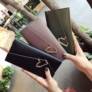 Faux-leather Metal Detail Long Wallet