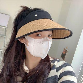 Two-tone Straw Sun Visor