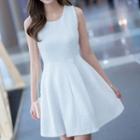 Sleeveless Perforated A-line Dress