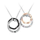 Left Right Accessory - 925 Silver Interlocking Ring Necklace - Couple Set