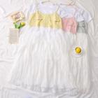 Set: Plain T-shirt + Ruched Sleeveless Dress