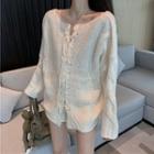 Lace-up Sweater Off-white - One Size