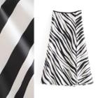 High-waist Zebra Print A-line Skirt