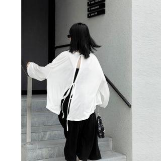 Frill Trim Open-back Light Jacket