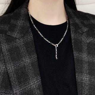 Stainless Steel Y Necklace Silver - 50cm