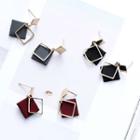 Genuine Leather Square Drop Earring
