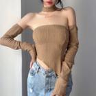 Set: Asymmetrical Tube Top + Choker + Arm Sleeves