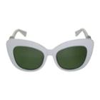 Kitten Sunglasses (white Frame, Silver Logo, Green G15 Lens) 1 Pc