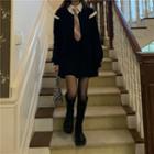 V-neck Sweater / Plaid Neck Tie