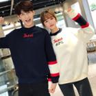 Couple Matching Letter Embroidered Sweatshirt