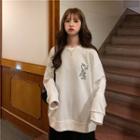 Glitter Embroidered Loose-fit Pullover