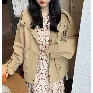 Zip Cargo Jacket Khaki - One Size