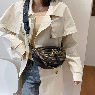 Tweed Chain Strap Belt Bag