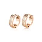 Simple Personality Plated Rose Gold Geometric Circle 316l Stainless Steel Stud Earrings Rose Gold - One Size