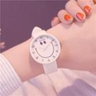 Smiley Face Print Strap Watch