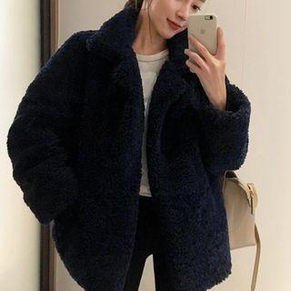 Long Sleeve Fleece Jacket Dark Blue - One Size