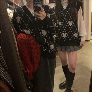 Heart Print Sweater Vest