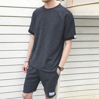 Set: Applique Short Sleeve T-shirt + Shorts
