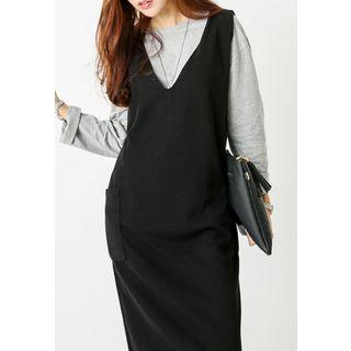 Sleeveless Pocket-detail Dress