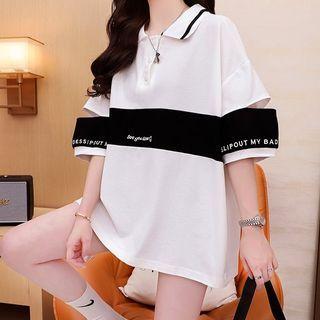 Oversized Polo Collar T-shirt