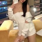 Rhinestone One-shoulder Playsuit