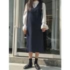 Mock-neck Frill-cuff Blouse