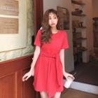 Tie-front T-shirt Minidress