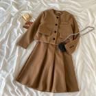 Single-breasted Jacket / A-line Skirt / Set