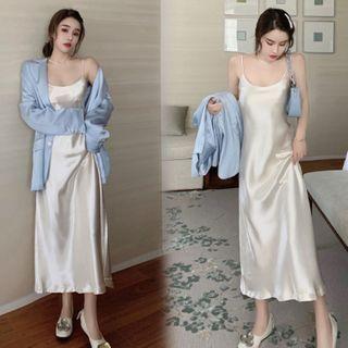 Spaghetti-strap Midi Dress / Blazer