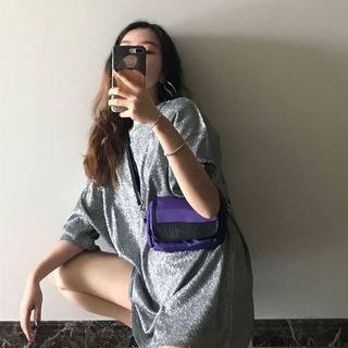 Short-sleeve Glitter T-shirt Tunic Dress