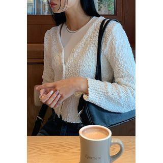 Cropped Boucl  Cardigan