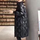Stand Collar Midi Quilted Coat