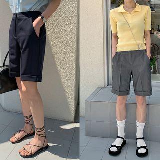 Cuff-hem Bermuda Shorts