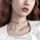 Letter Engraved Choker S925 - 1 Pair - As Shown In Figure - One Size