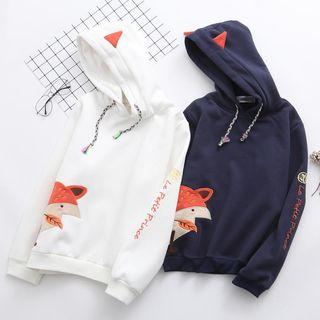 Fox Printed Hooded Pullover