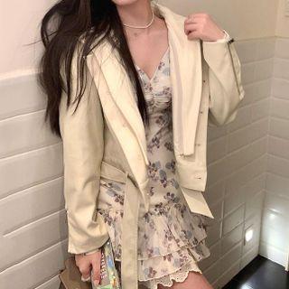 Faux Leather Button-up Biker Jacket