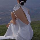 Backless A-line Evening Gown