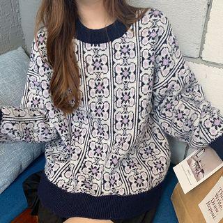 Floral Long-sleeve Sweater