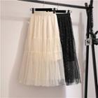 Glitter Mesh A-line Midi Skirt