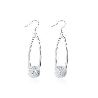 Elegant And Simple Round Bead Earrings Silver - One Size