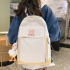 Set: Bear Print Backpack + Bag Charm