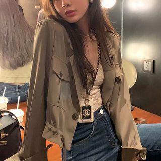Drawstring Cropped Blazer