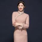 Traditional Chinese Long-sleeve Knit Dress