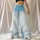 Mid Rise Loose-fit Gradient Wide-leg Jeans